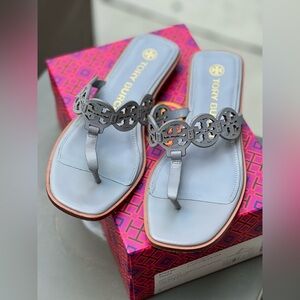 Tory Burch blue Gray Women's Sandals size 8 runs large